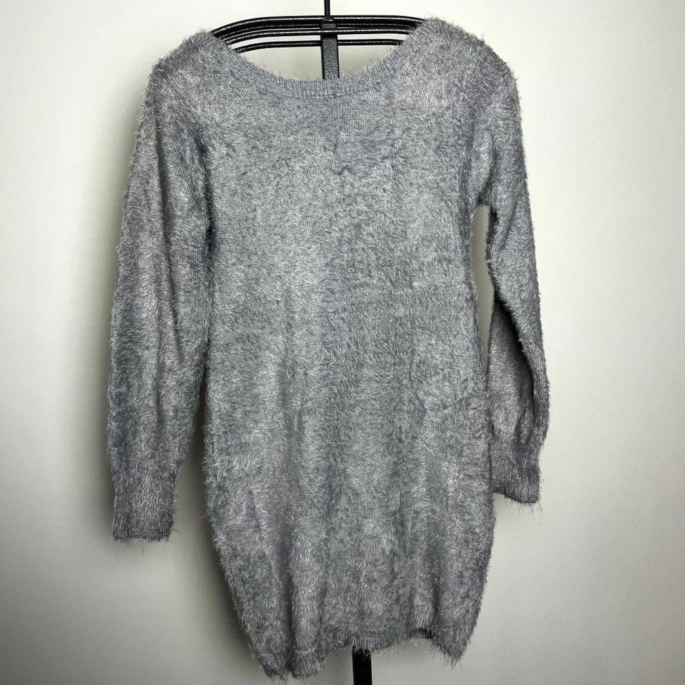 Harper Heritage Women's Sweater Dress Furry Plush Size Large Grey